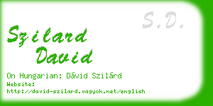 szilard david business card