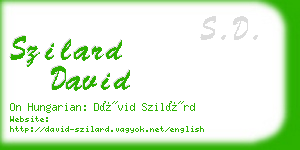 szilard david business card